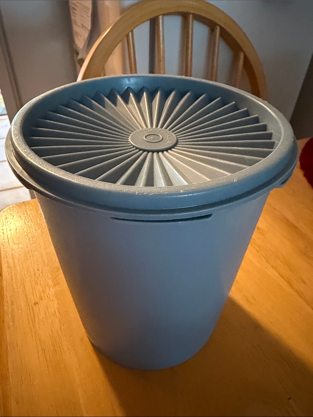 Vintage Tupperware Country Blue Round Food Storage Container with Lid